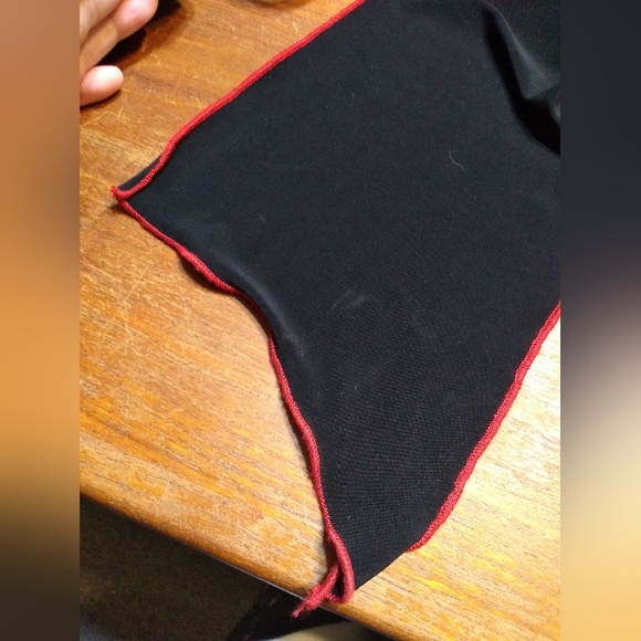 Joseph Ribkoff Black & Red Dress, Size 10, Ribbon Skirt, Spaghetti Straps - Picture 4 of 7